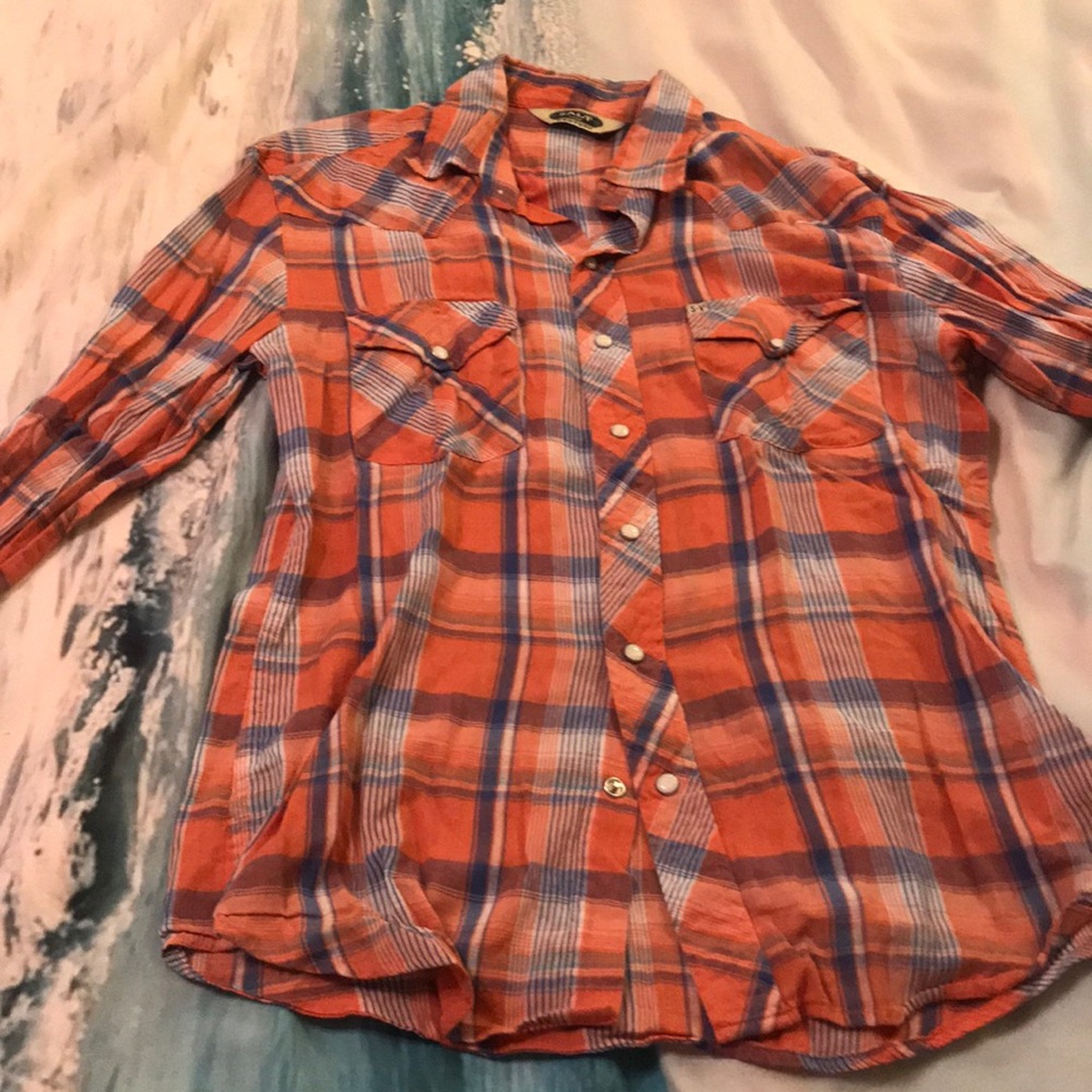Urban outfitters Salmon/orange and navy plaid